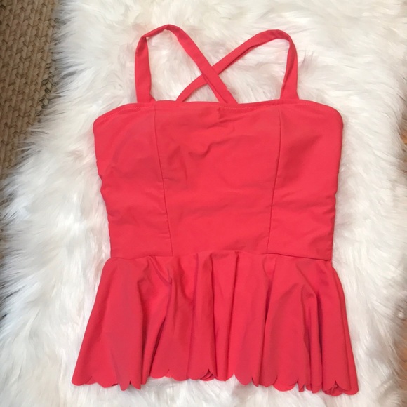 Other - Coral Peplum Bathing Suit Top